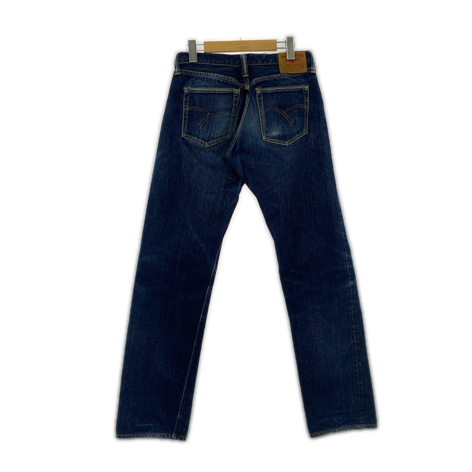 デニムパンツ ボタンフライ w32 32 ネイビー