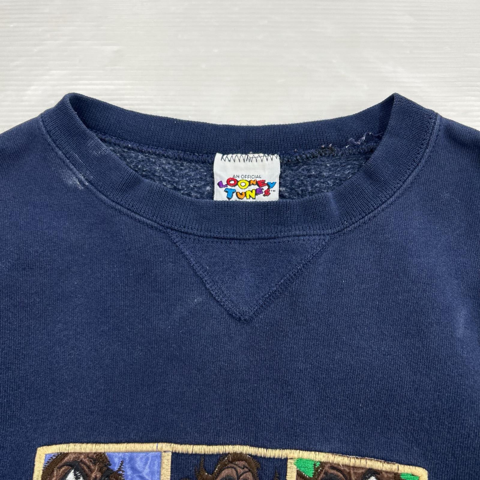 スウェット Loone Tunes 刺繍ﾄﾚｰﾅｰ　ﾈｲﾋﾞｰ
