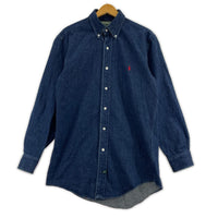 長袖シャツ 80s-90s L/S デニムシャツ(S) 濃紺インディゴ S