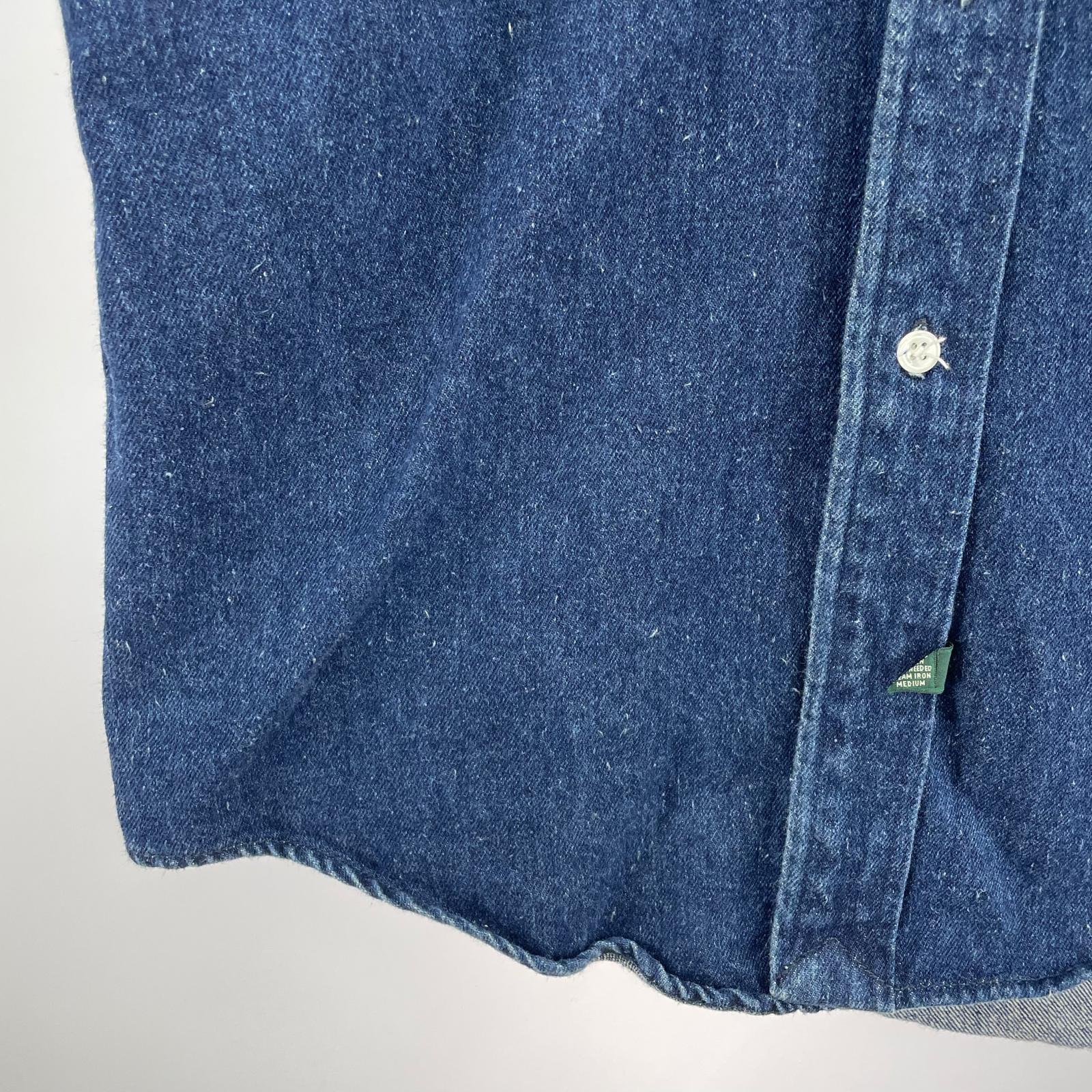 長袖シャツ 80s-90s L/S デニムシャツ(S) 濃紺インディゴ S