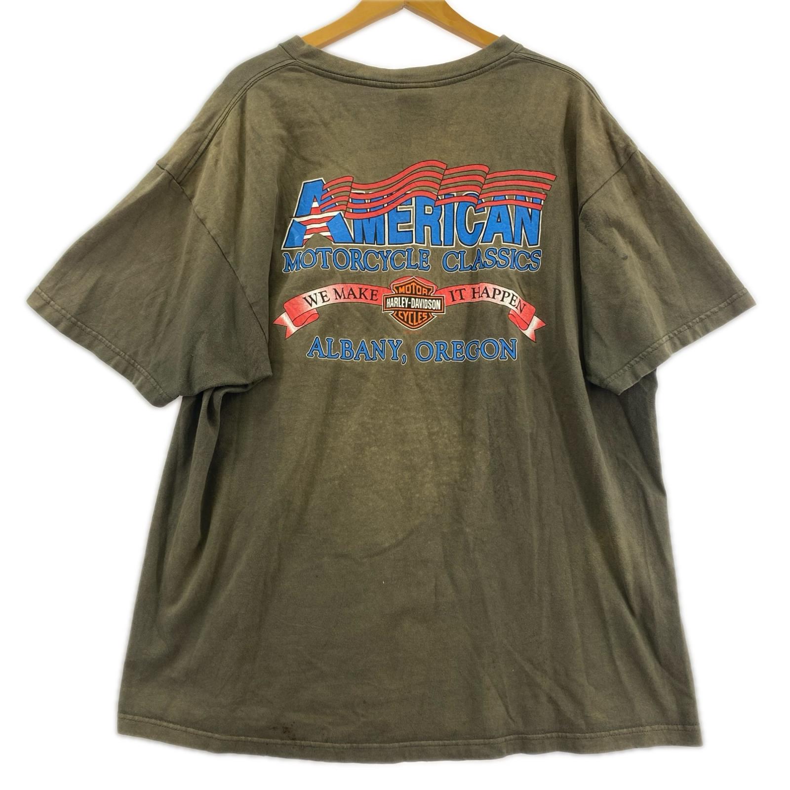 半袖Ｔシャツ バックプリント (2X) カーキ