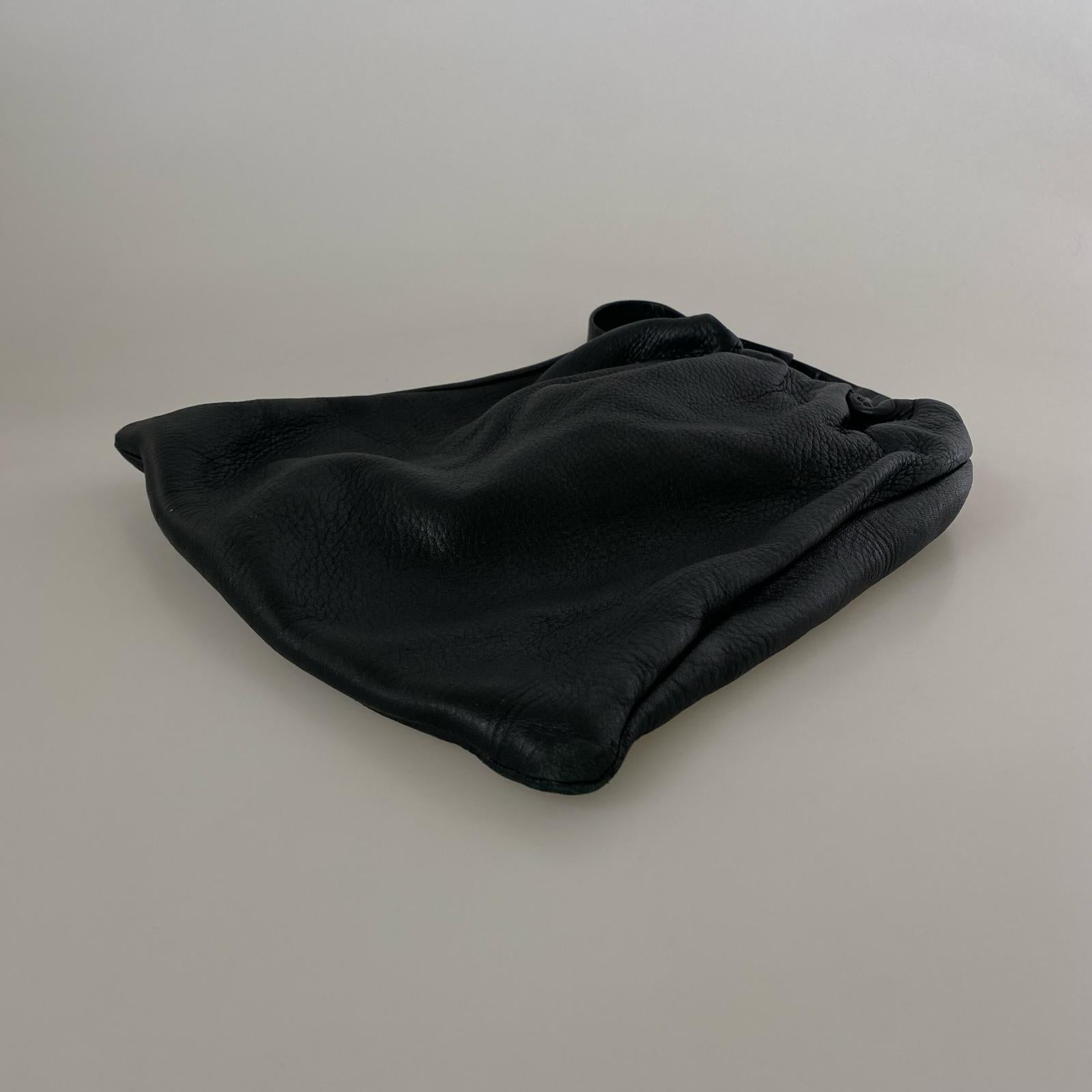 ショルダーバッグ Aeta DEER LEATHER SHOULDER ディアレザーショルダー 黒 ブラック