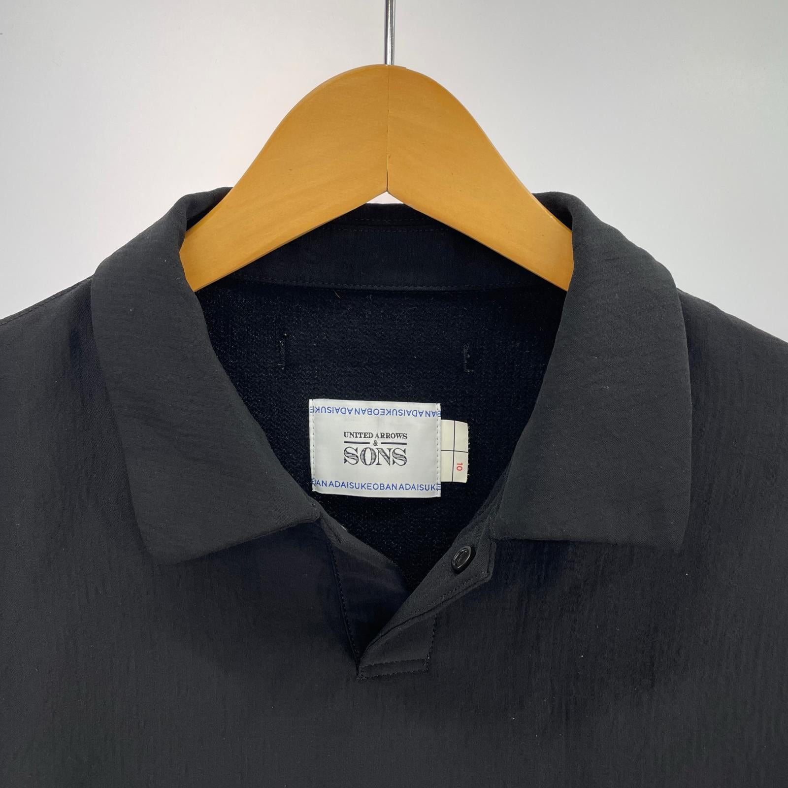 長袖シャツ UNITED ARROWS ＆ SONS +10 PL SHIRT 5511-299-0304 黒 (M) M ブラック