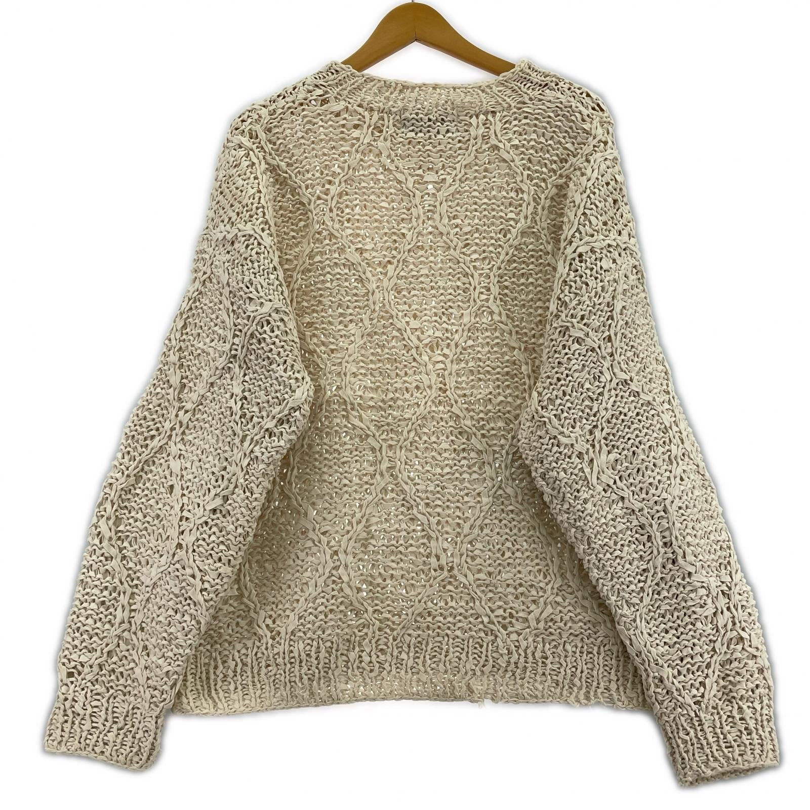 ニット UNUSED Gourd Pattern Hand-Knitted Crewneck Sweater 白 (2) 2 ホワイト