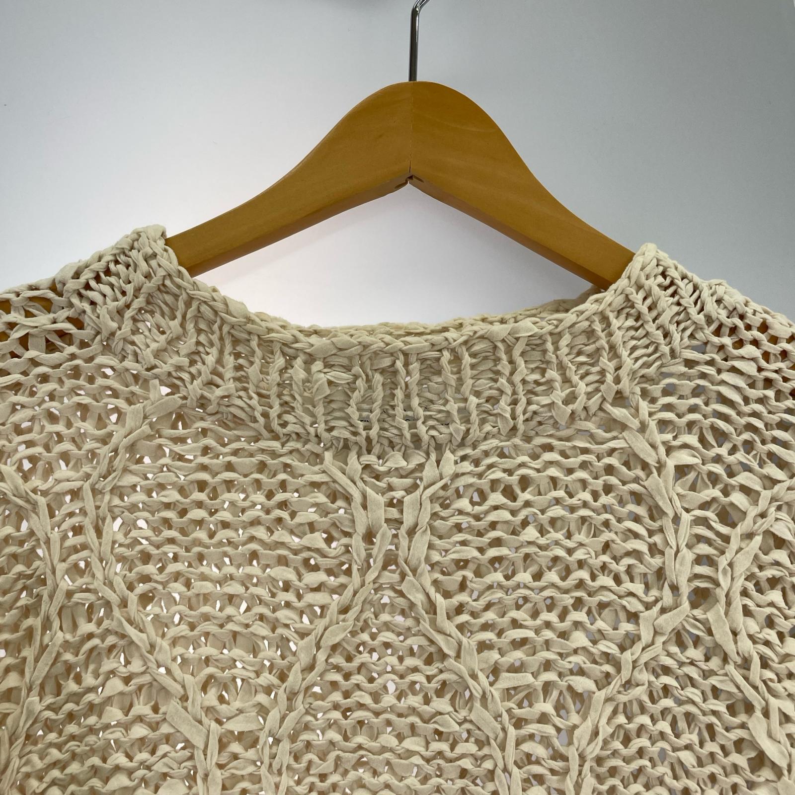 ニット UNUSED Gourd Pattern Hand-Knitted Crewneck Sweater 白 (2) 2 ホワイト