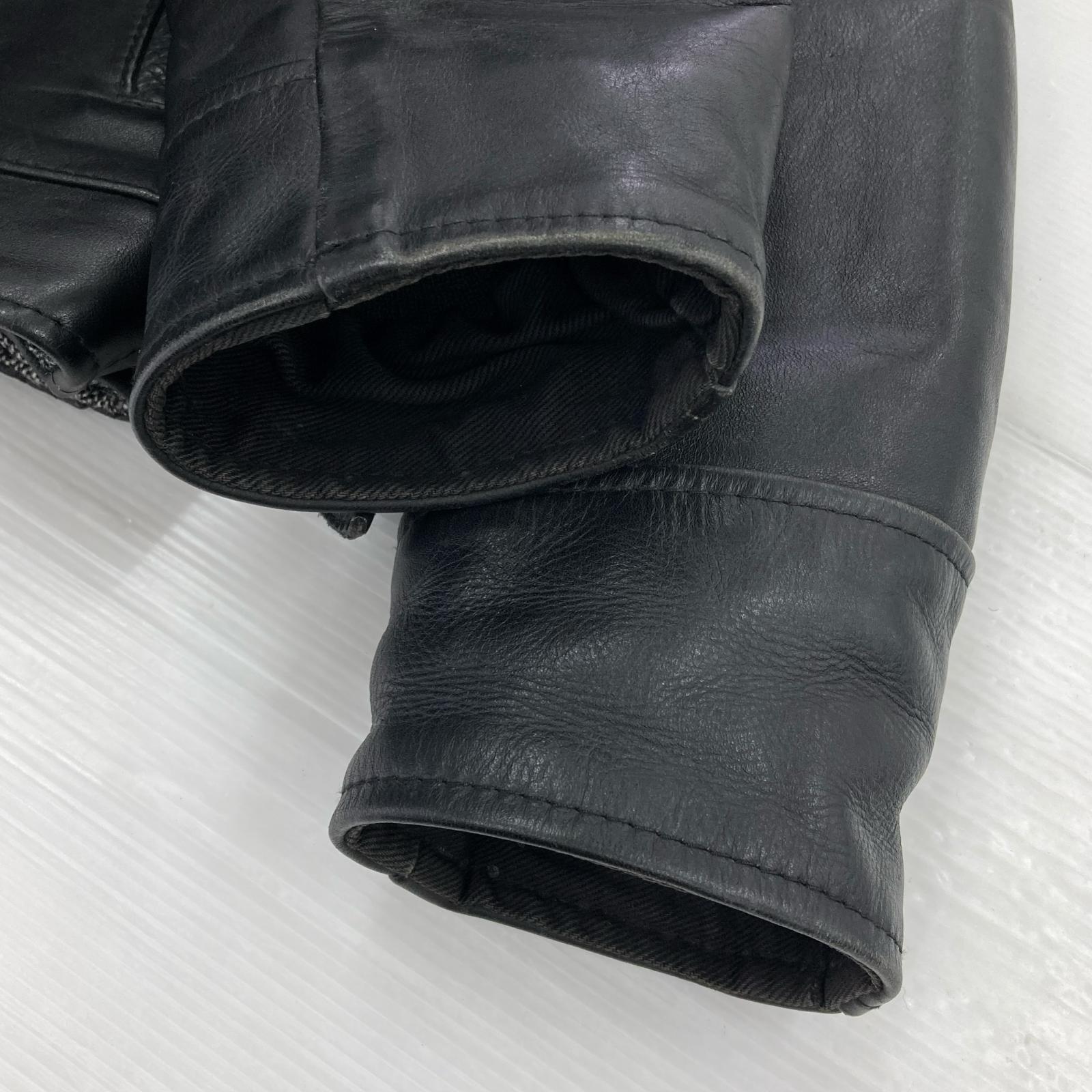 レザージャケット Aero Leather レザースポーツジャケット 34 ブラック