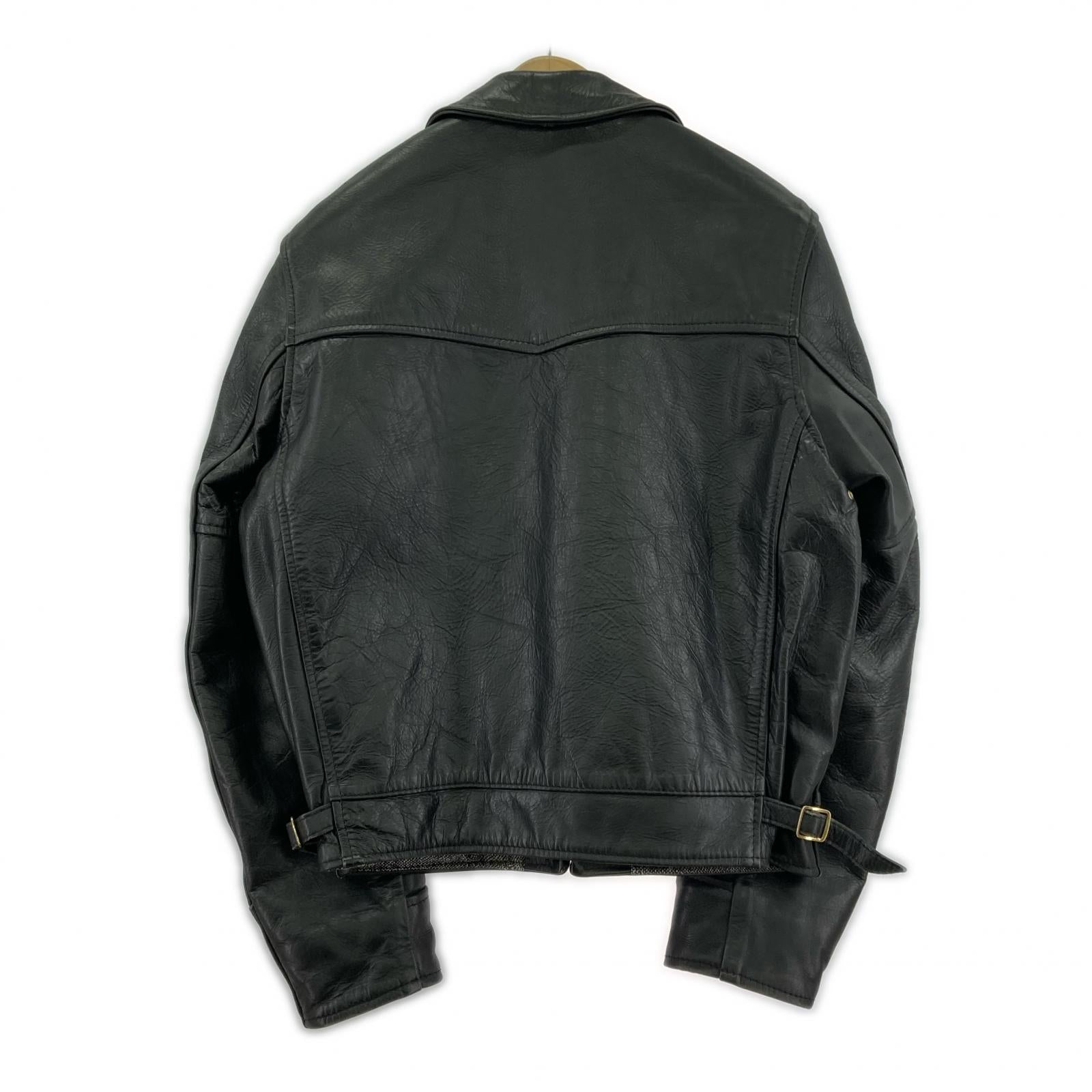 レザージャケット Aero Leather レザースポーツジャケット 34 ブラック