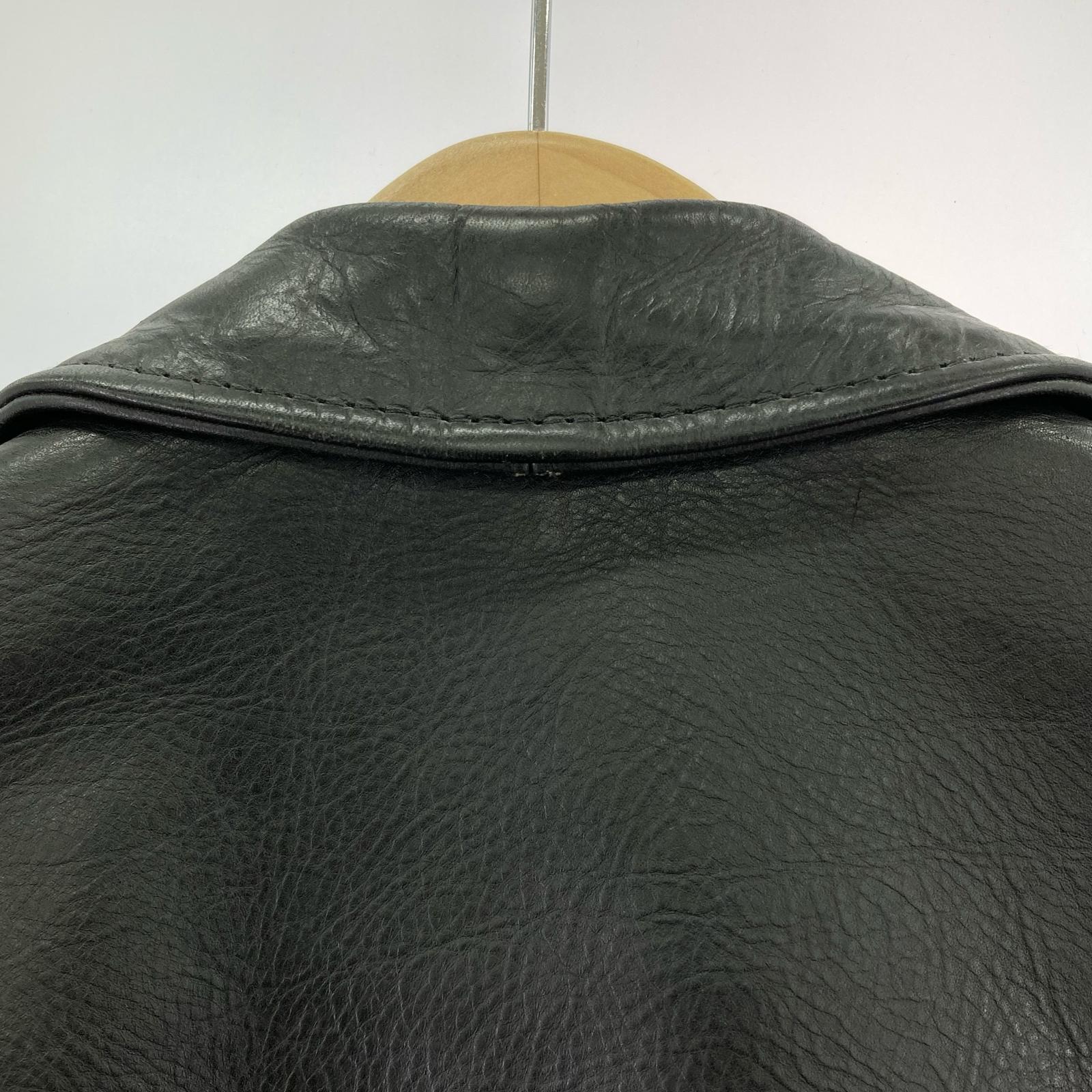 レザージャケット Aero Leather レザースポーツジャケット 34 ブラック