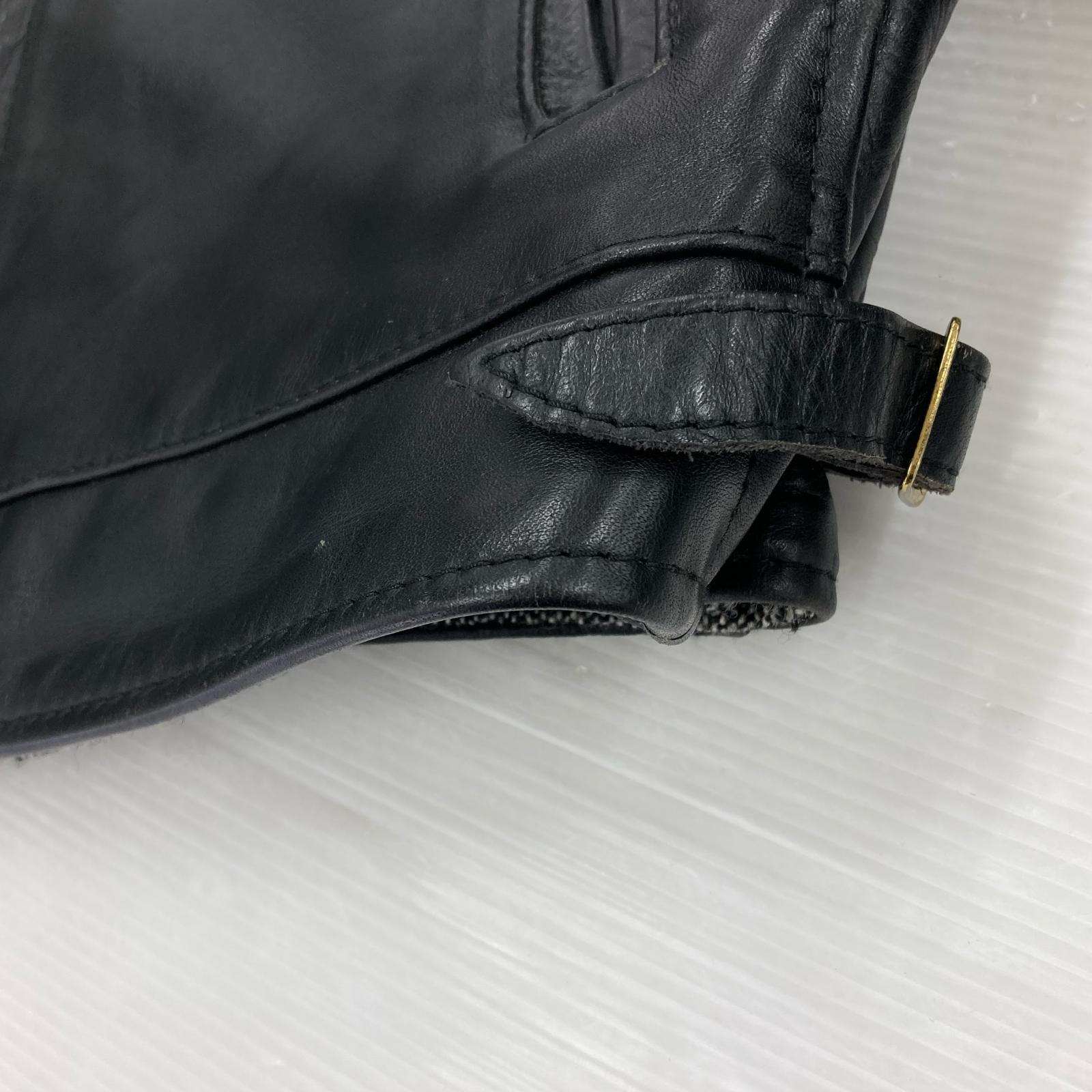 レザージャケット Aero Leather レザースポーツジャケット 34 ブラック