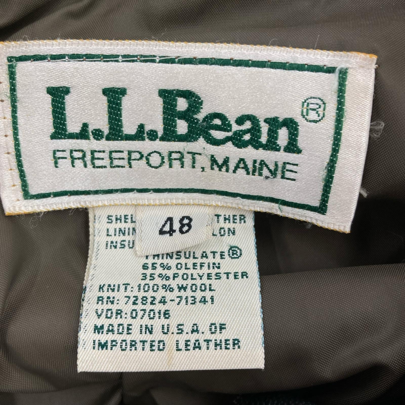 レザージャケット L.L.Bean 80s~ USA製 A-2 レザージャケット 48 茶 ブラウン