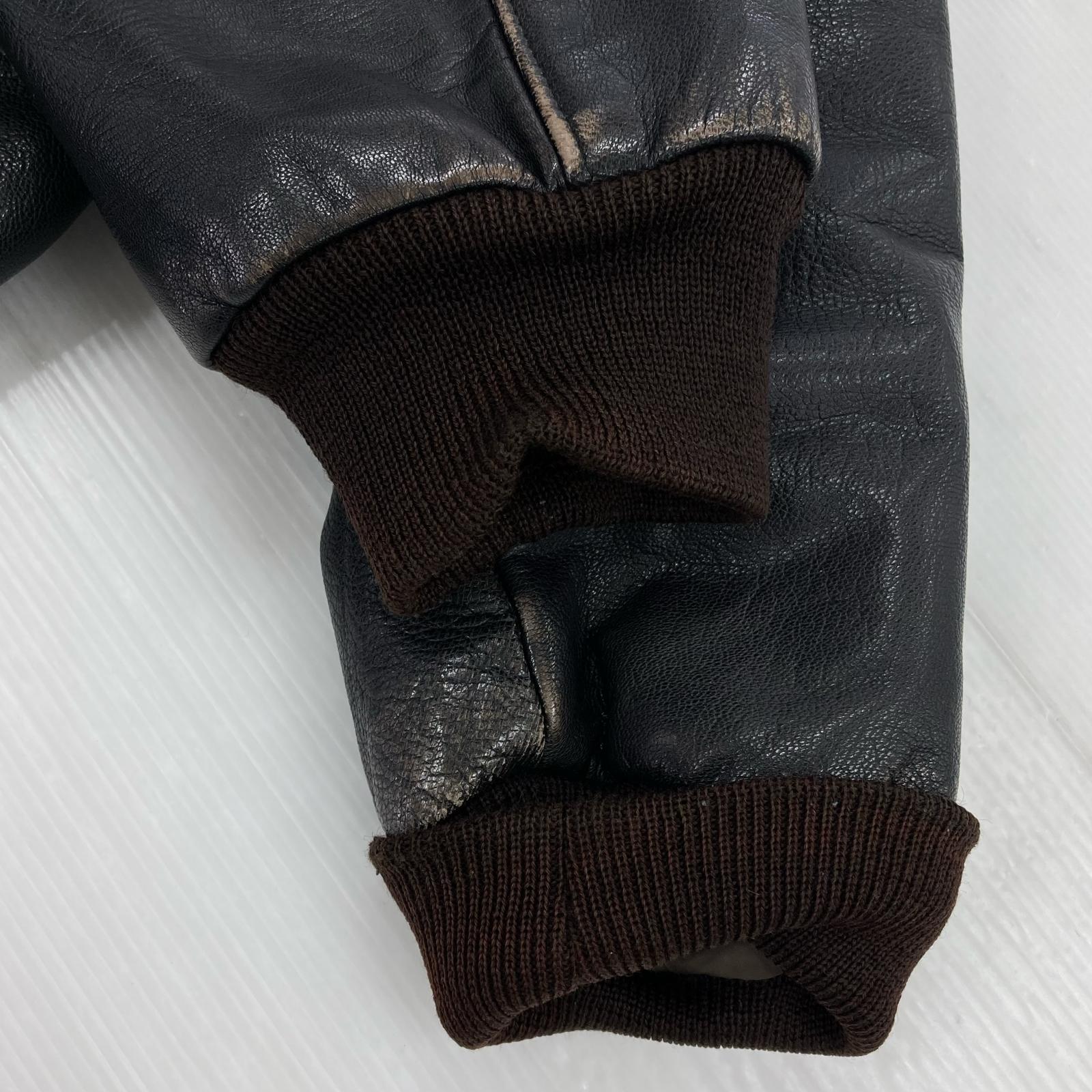 レザージャケット L.L.Bean 80s~ USA製 A-2 レザージャケット 48 茶 ブラウン