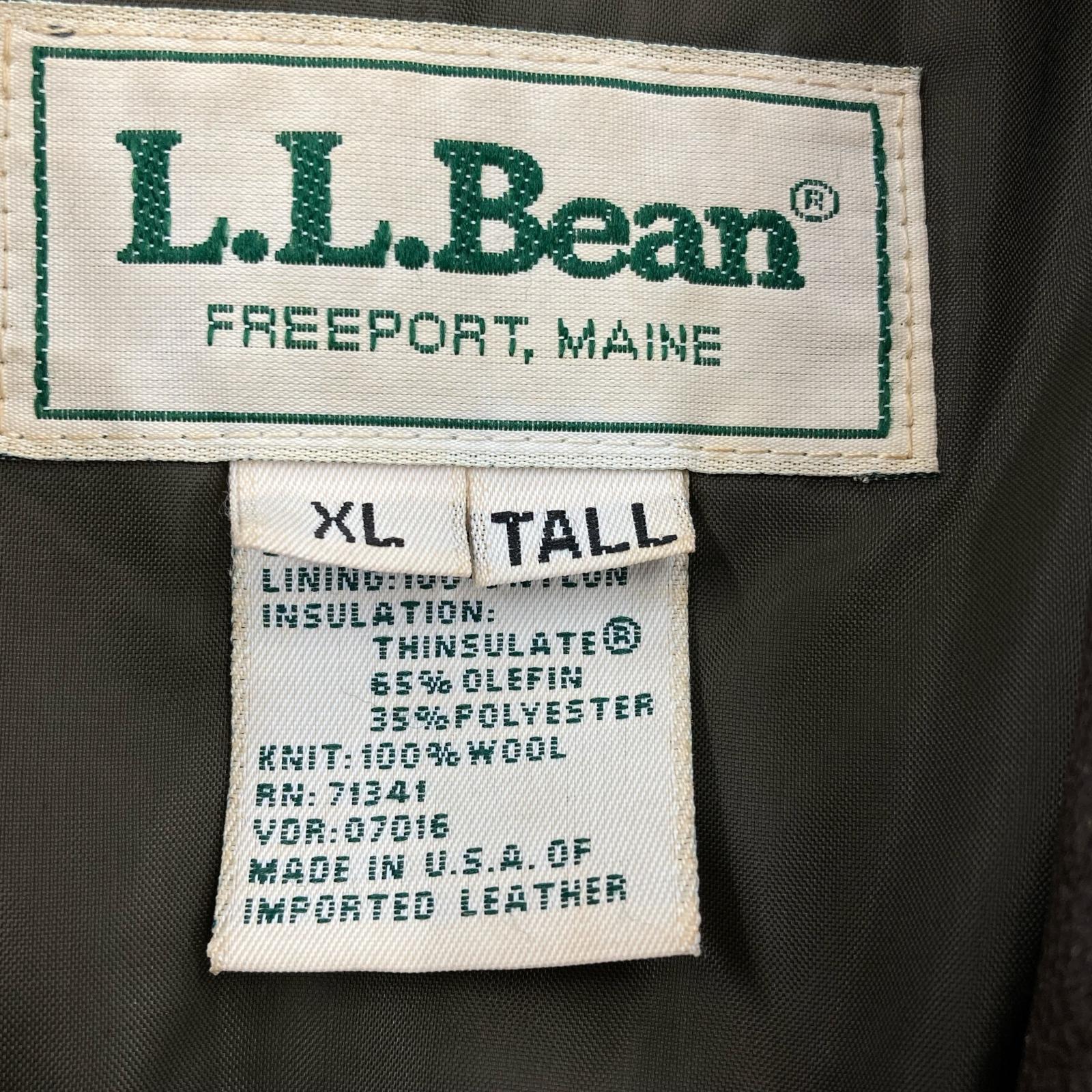 レザージャケット L.L.Bean 80s~ USA製 A-2 レザージャケット XL-TALL 茶 ブラウン