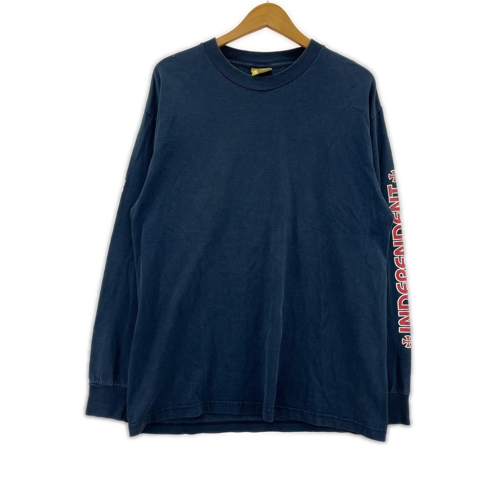 長袖Ｔシャツ 90s NHS INDEPENDENT L 紺 L ネイビー