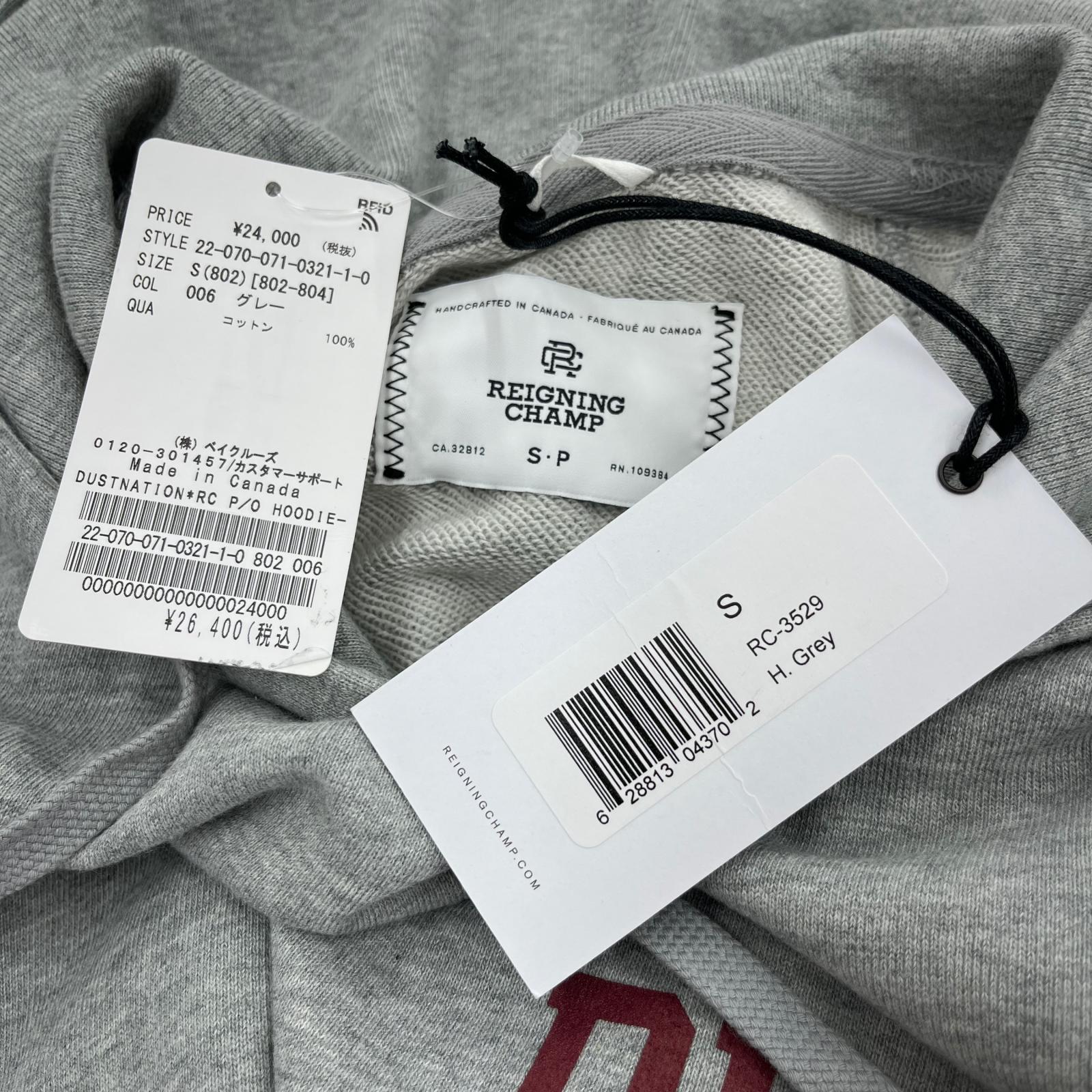 パーカー ×DUSTNATION GRY S グレー
