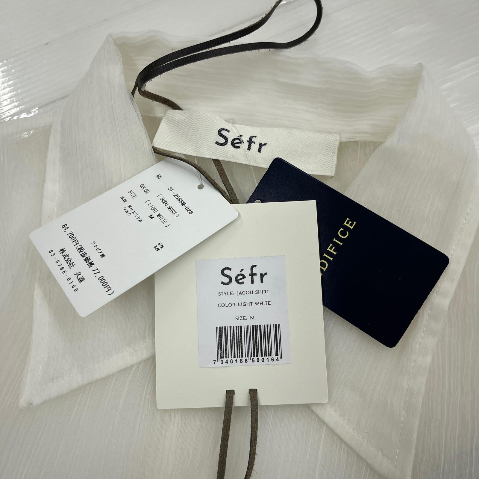 長袖シャツ Sefr 25SS JAGOU SHIRT WHT M M ホワイト