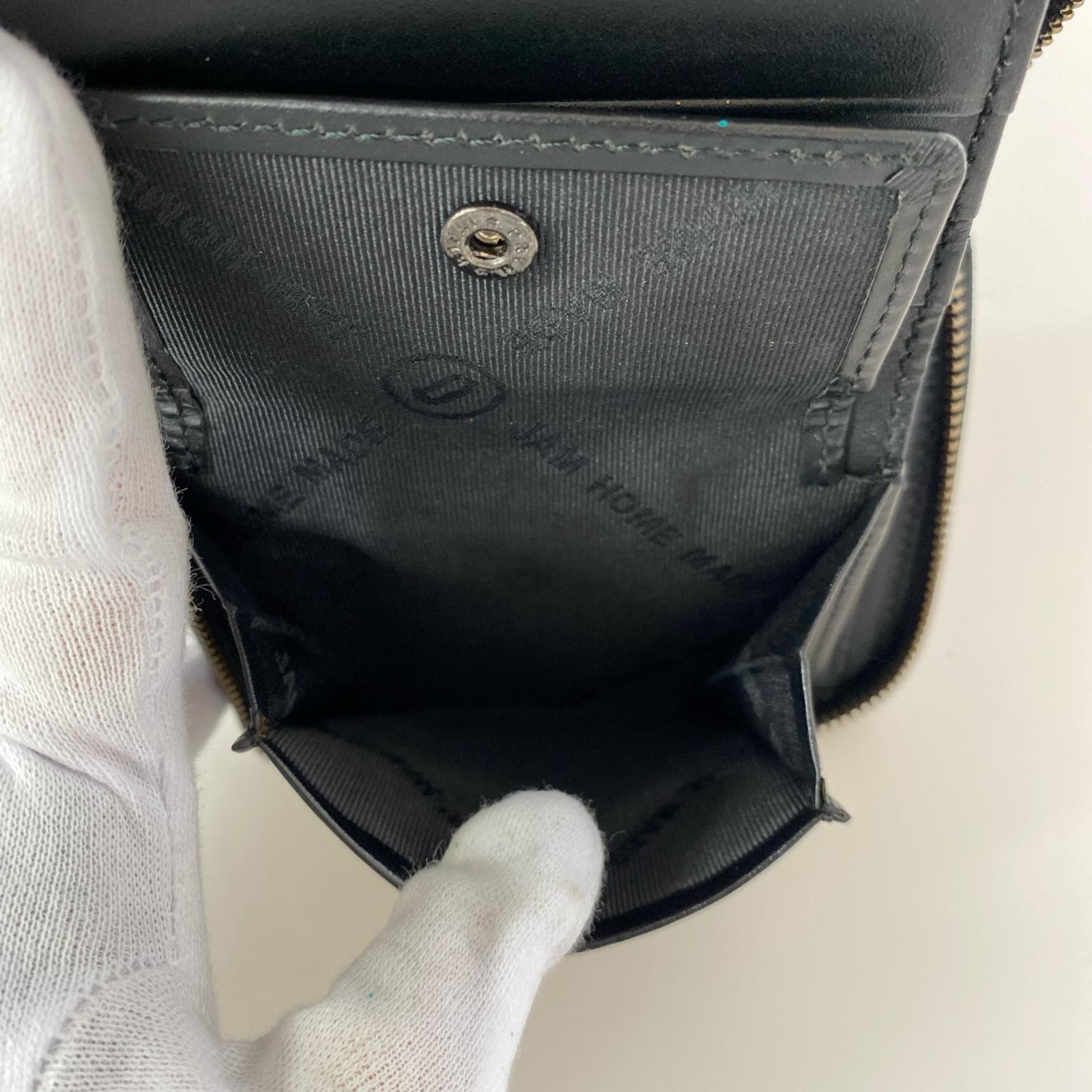 コンパクトウォレット レザーコンパクトウォレット 黒 ブラック