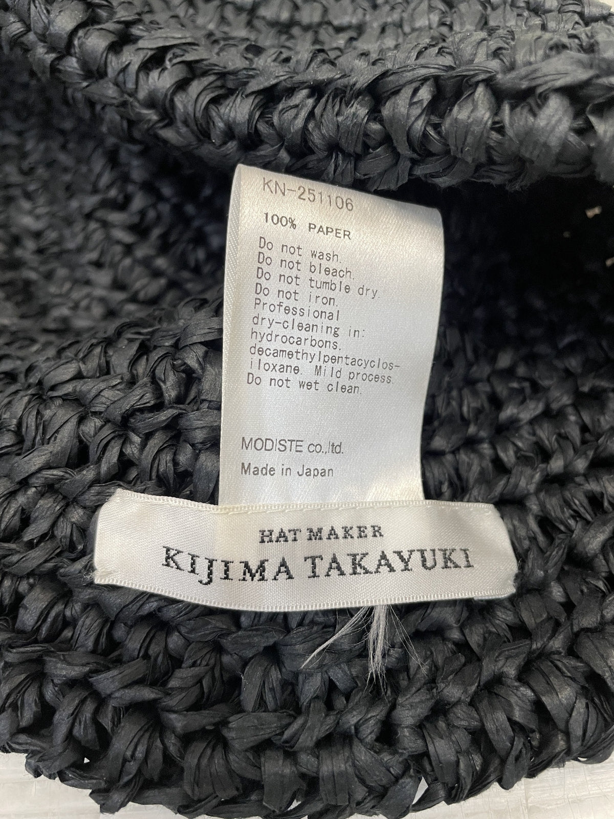 キャップ KIJIMA TAKAYUKI PAPER HAND KNIT WATCH CAP 黒