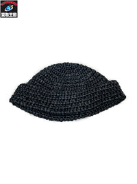 キャップ KIJIMA TAKAYUKI PAPER HAND KNIT WATCH CAP 黒