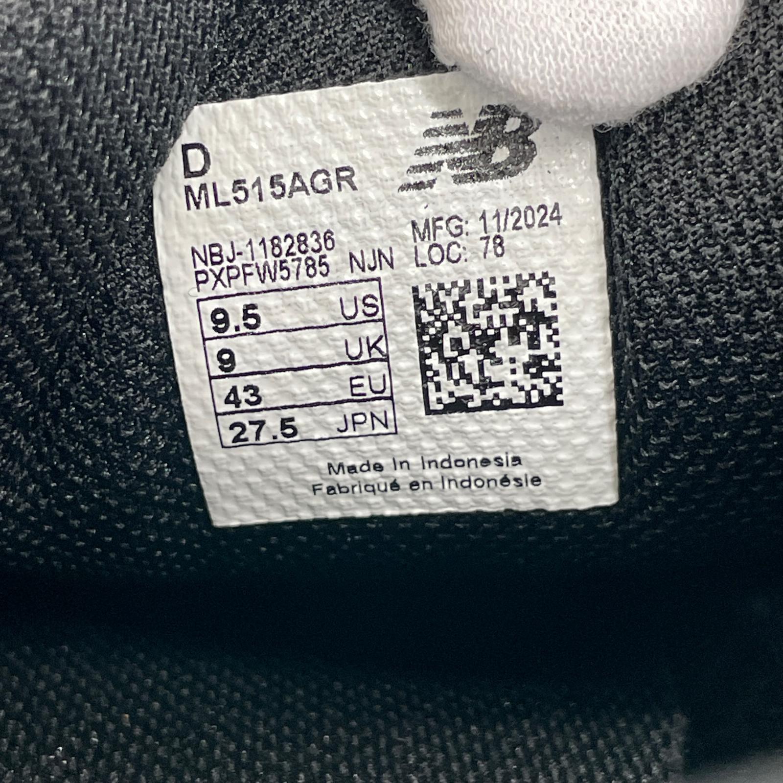 スニーカー 515 黒 (27.5cm) 27.5cm (US9 1/2 UK9 EU45) ブラック