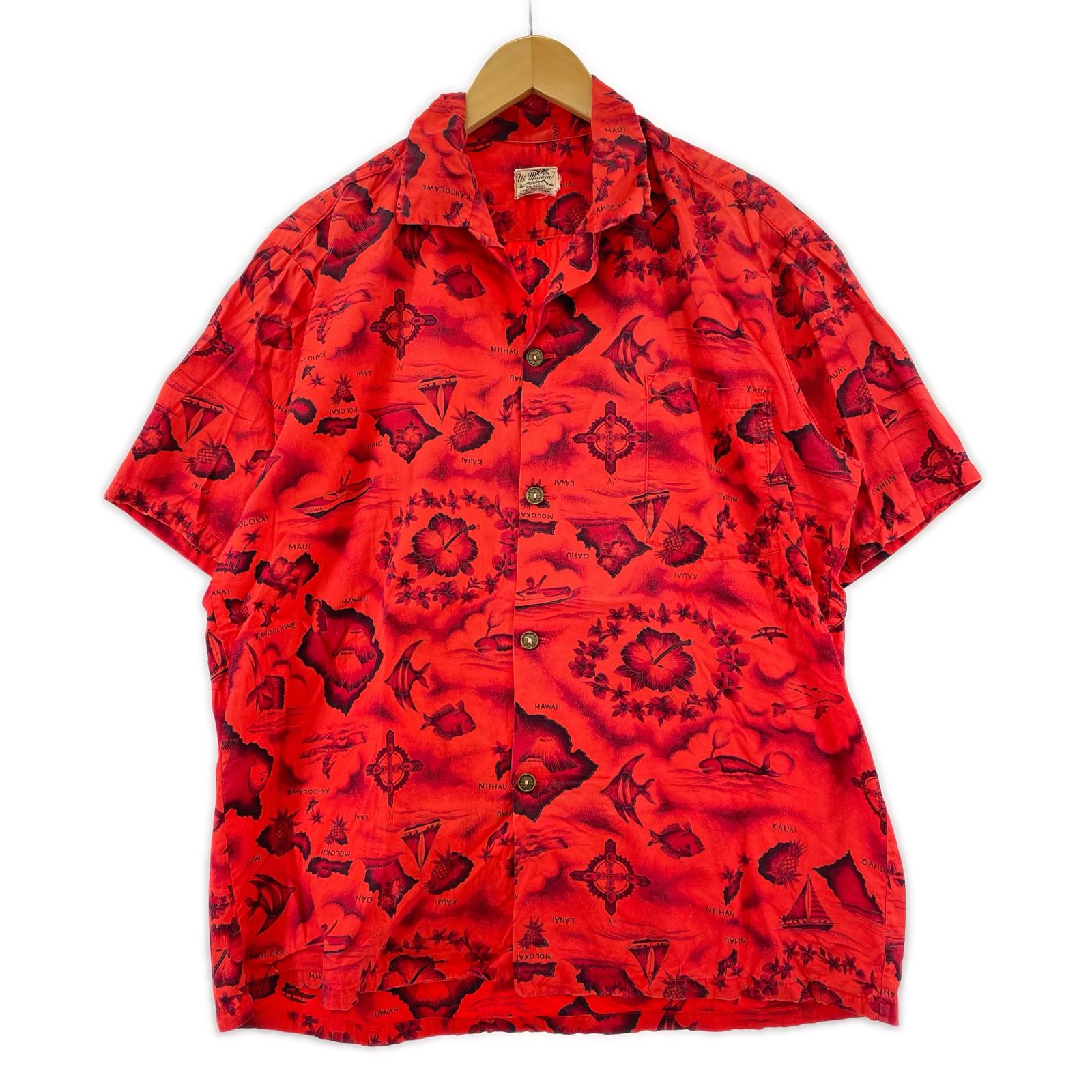 半袖シャツ 60s ui maikai/アロハシャツ レッド