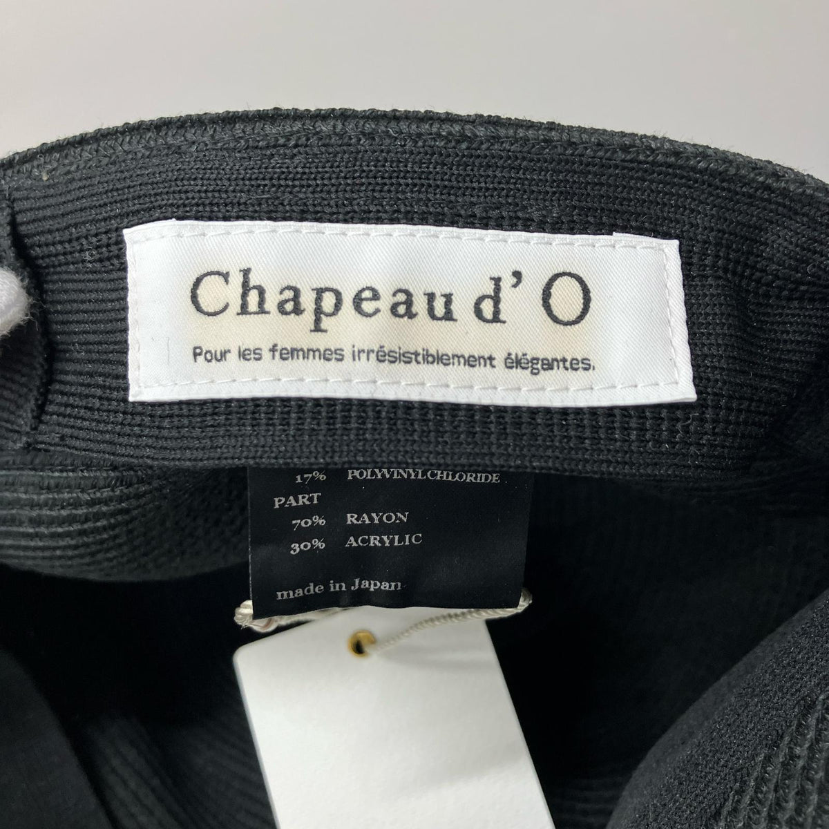 キャップ Chapeau d' O シルクブレードキャップ ブラック ブラック