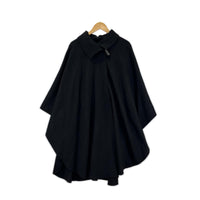 ジャケット ｹｰﾌﾟ ﾎﾟﾝﾁｮ ｳｰﾙ ｶｼﾐﾔ混 黒 (M) M ブラック