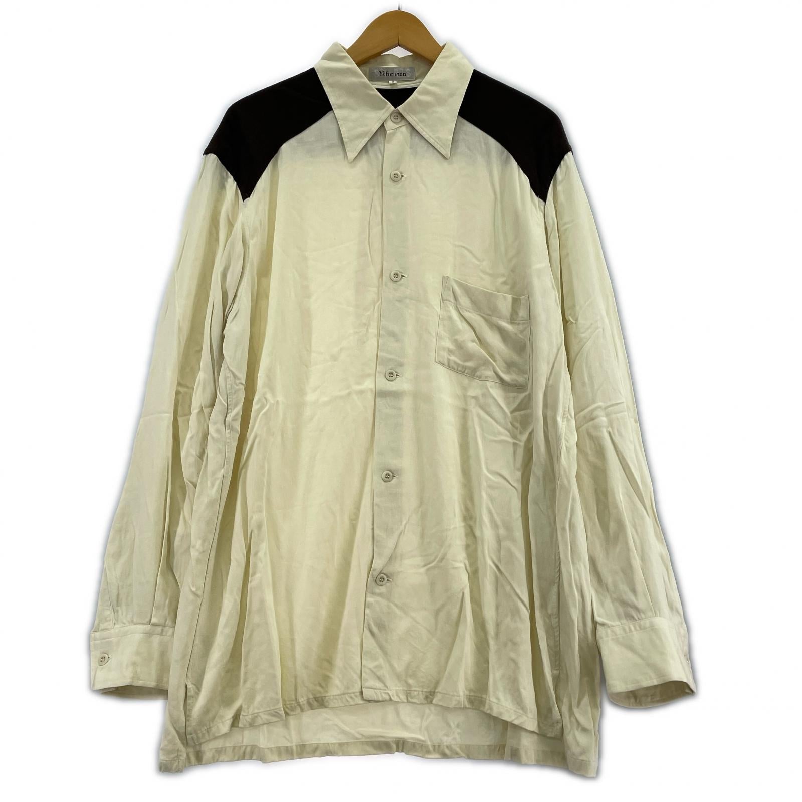 長袖シャツ Y’s for men レーヨンシャツ 3 アイボリー×ブラウン 3