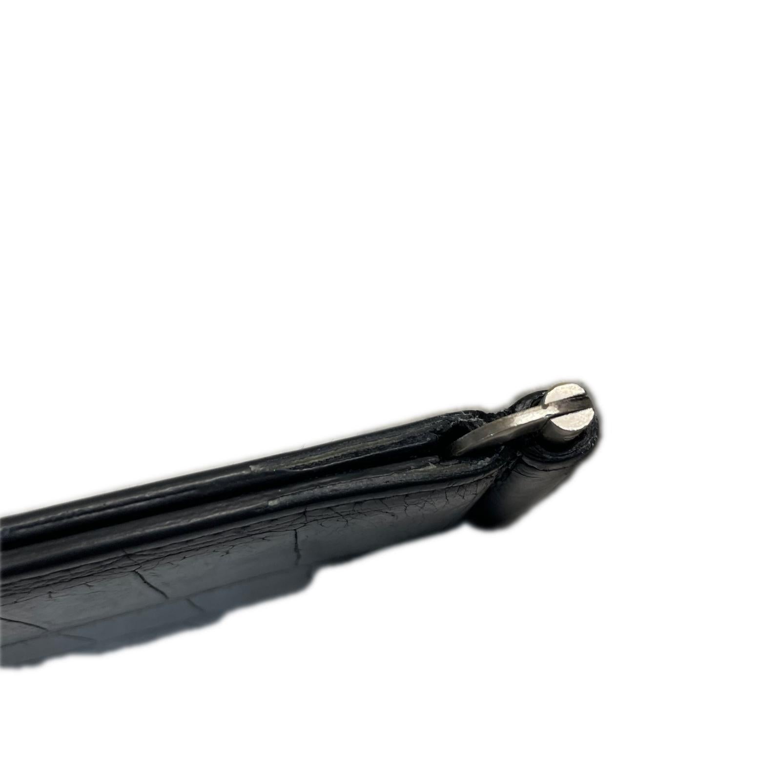 SAINT LAURENT クロコ 型押しレザー マネークリップ