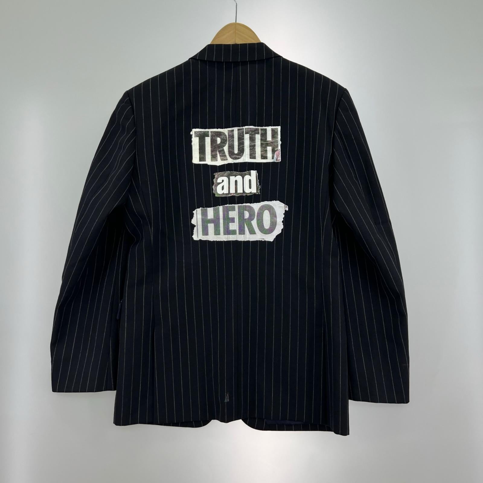テーラードジャケット ×TAKEO KIKUCHI/ストライプ/4/TRUTH AND HERO 4 ネイビー