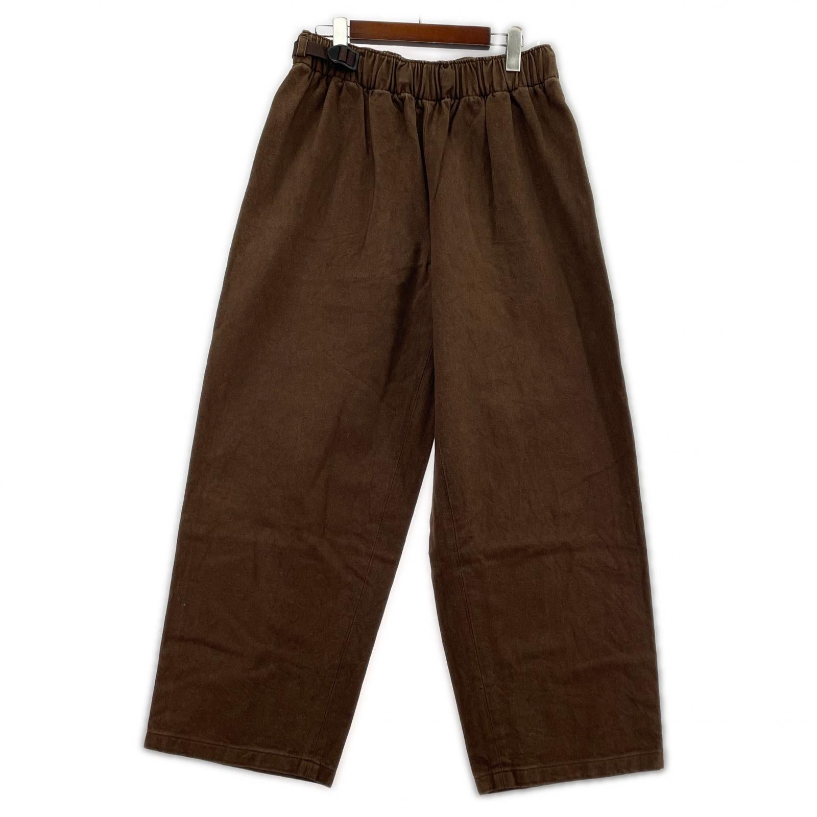 パンツ reverberate ベルテッドトラウザーズパンツ 3 ブラウン