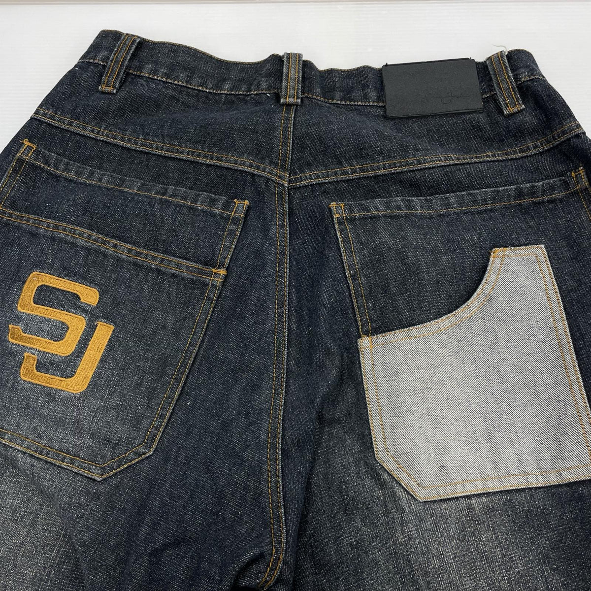 デニムパンツ Sean John ロゴ刺繍 バギーデザインデニム 32 32