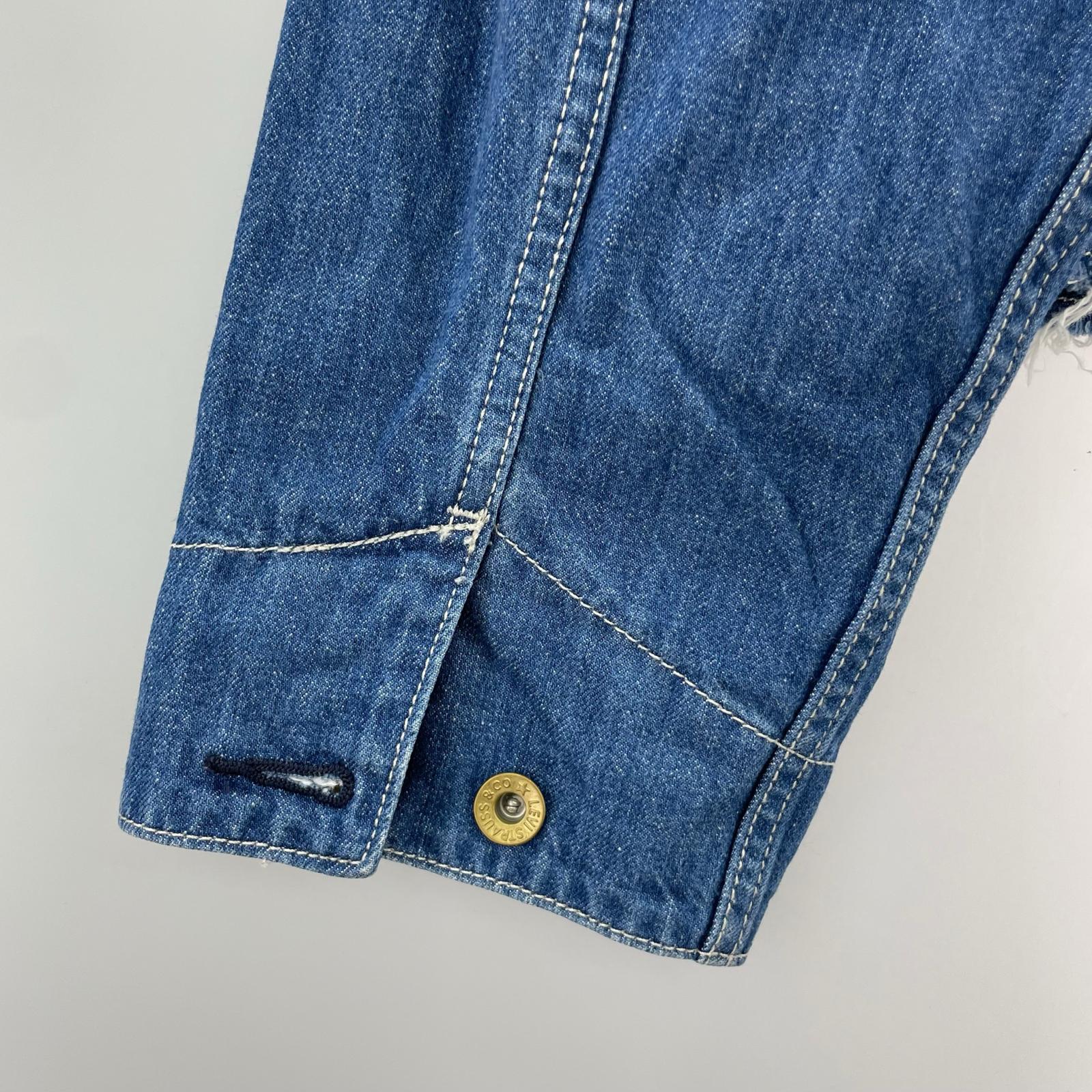 デニムジャケット PREMIUM カットオフ　L L ネイビー