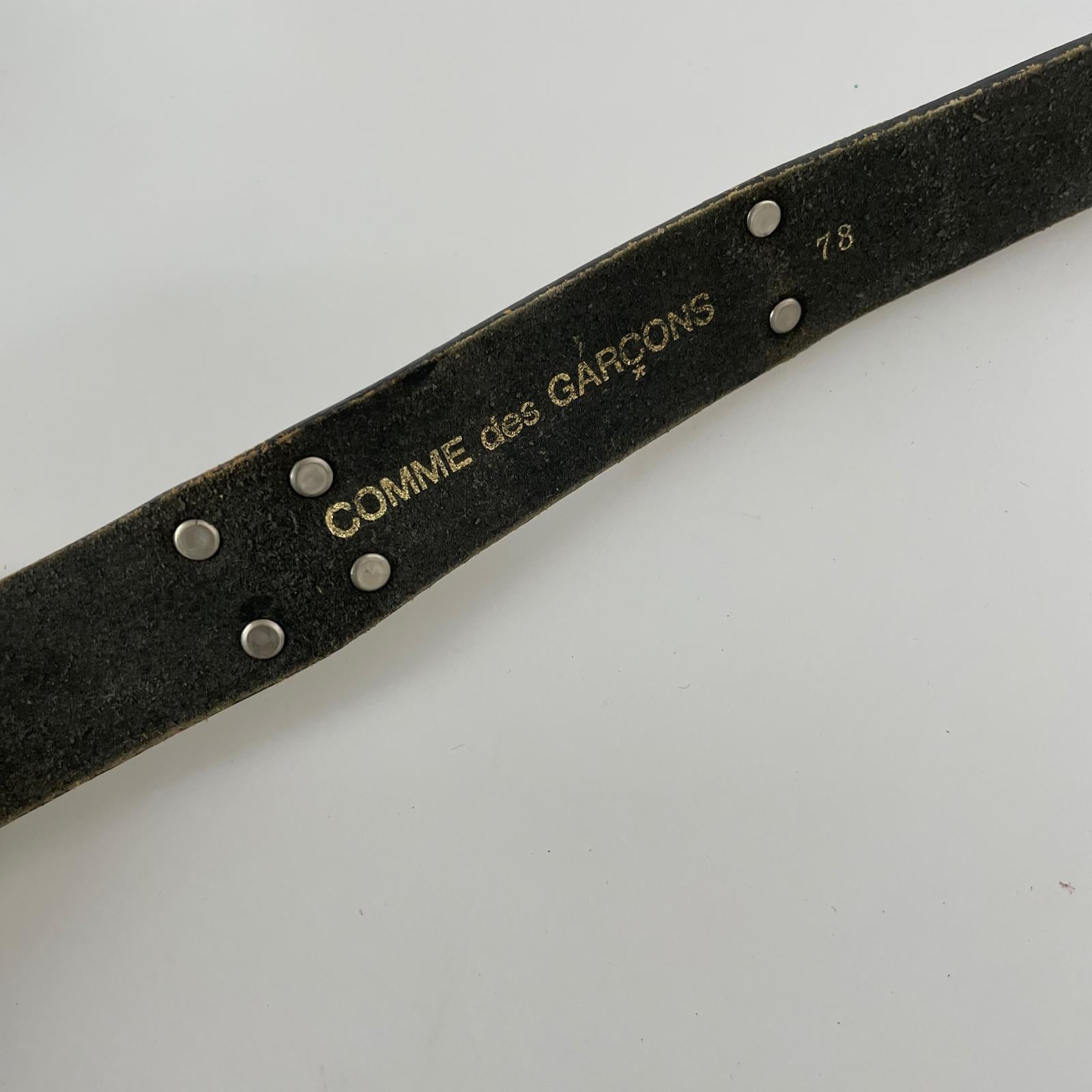 その他アクセサリー メタルプレートレザーベルト　黒 78 ブラック
