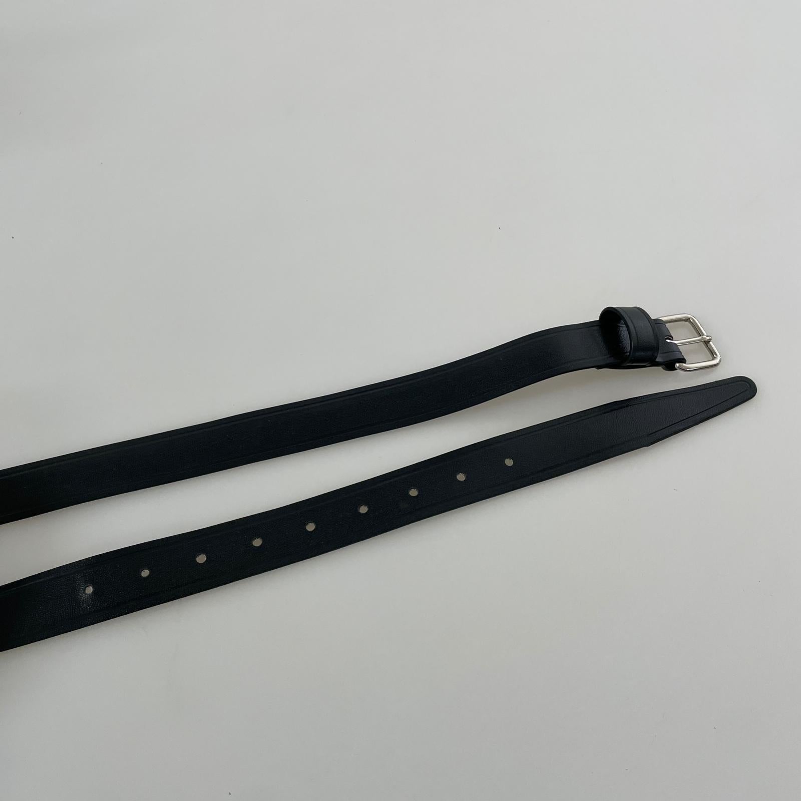 その他アクセサリー レザーナローベルト　黒　73 ブラック