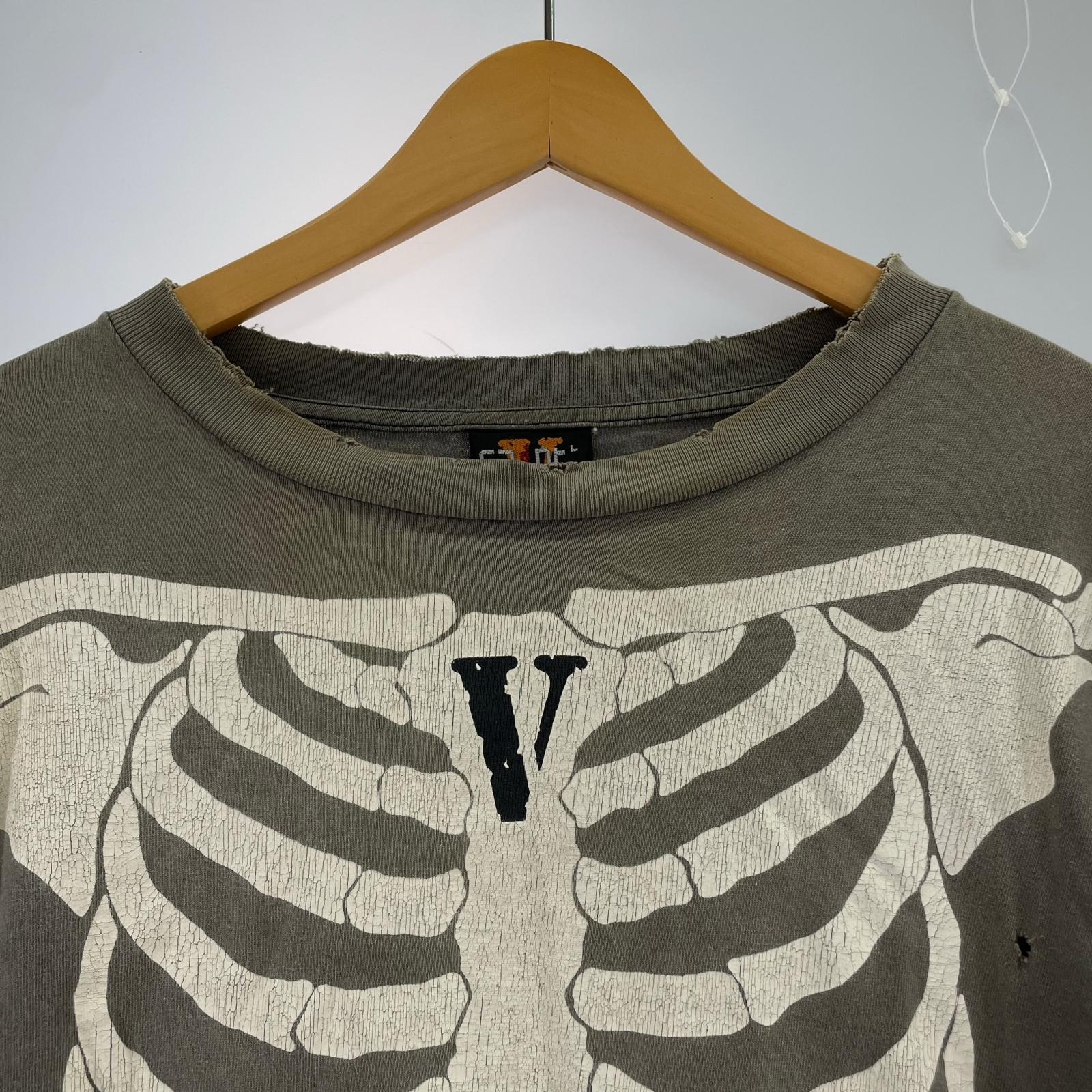 長袖Ｔシャツ SAINT MICHAEL VLONE BONE L/S TEE L グレー