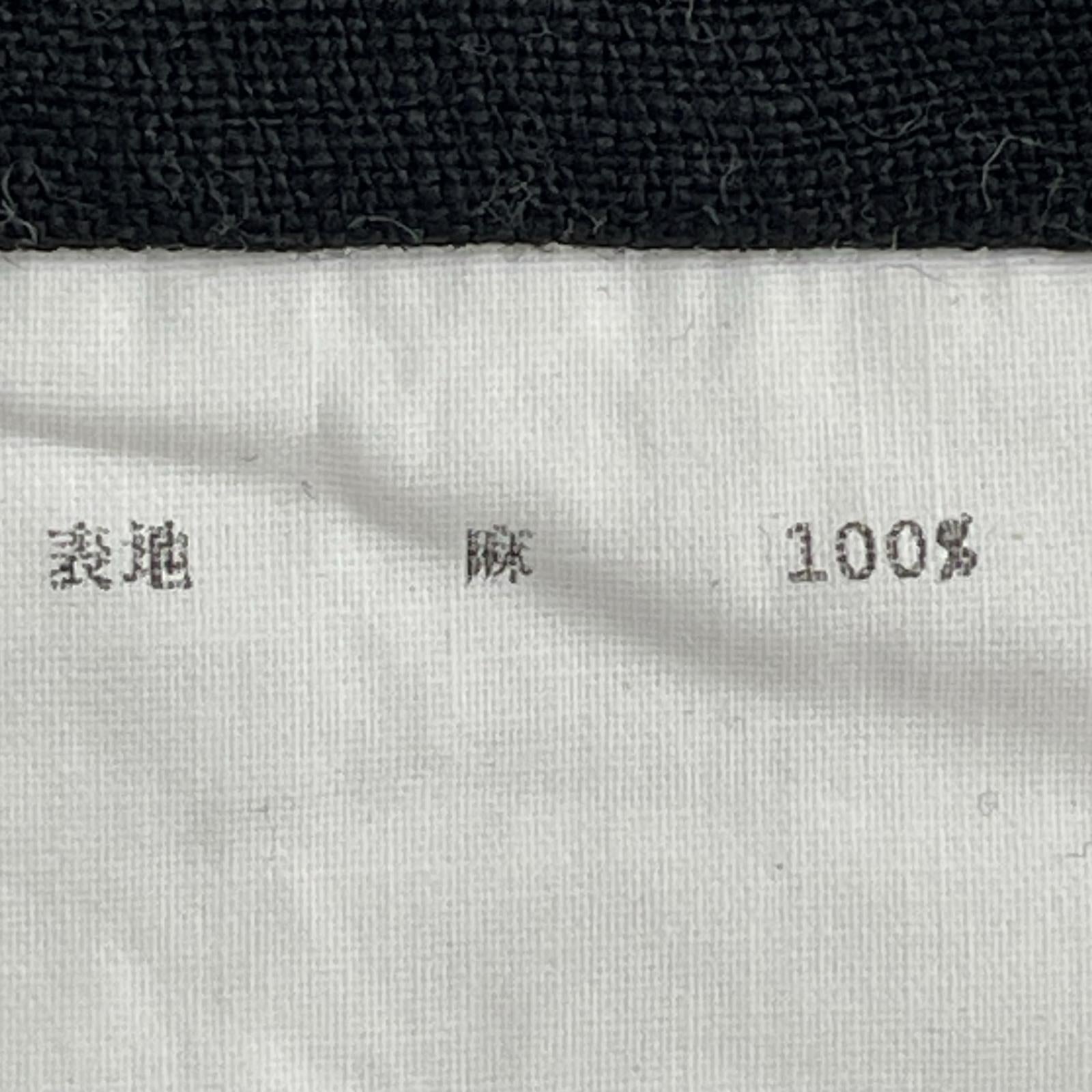 長袖シャツ Gorsch French Linen Wide Silhouette Open Collar Shirt 50 ブラック