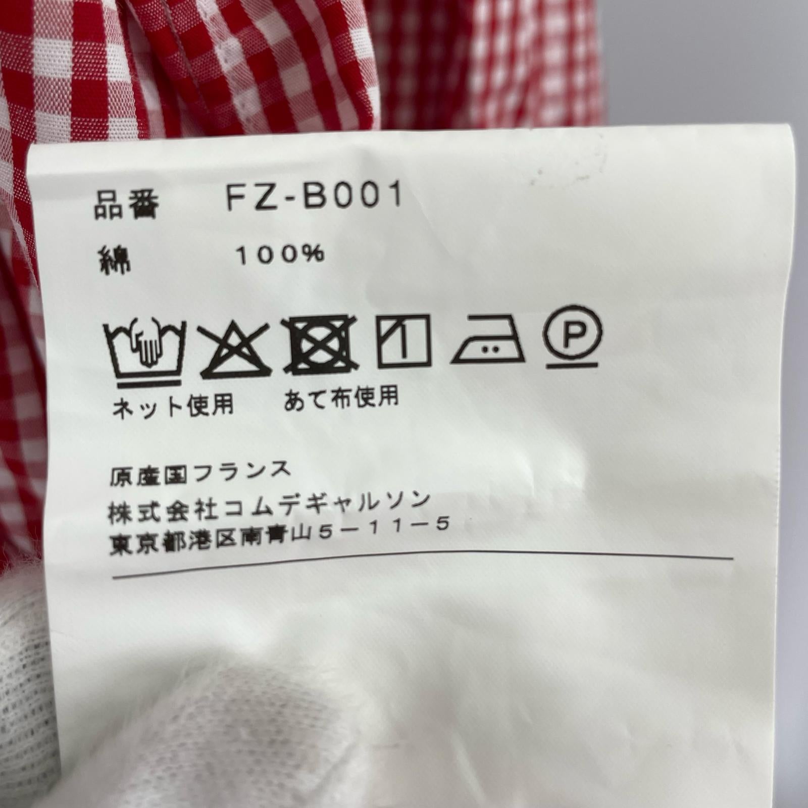 長袖シャツ Comme des Garcons SHIRT FOREVER Wide Classic yarn dyed cotton small check レッド
