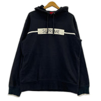 パーカー Supreme 17SS Chest Twill Tape Hooded Sweatshirt L ブラック