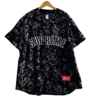 半袖シャツ Supreme Floral Velour Baseball Jersey L Black L ブラック