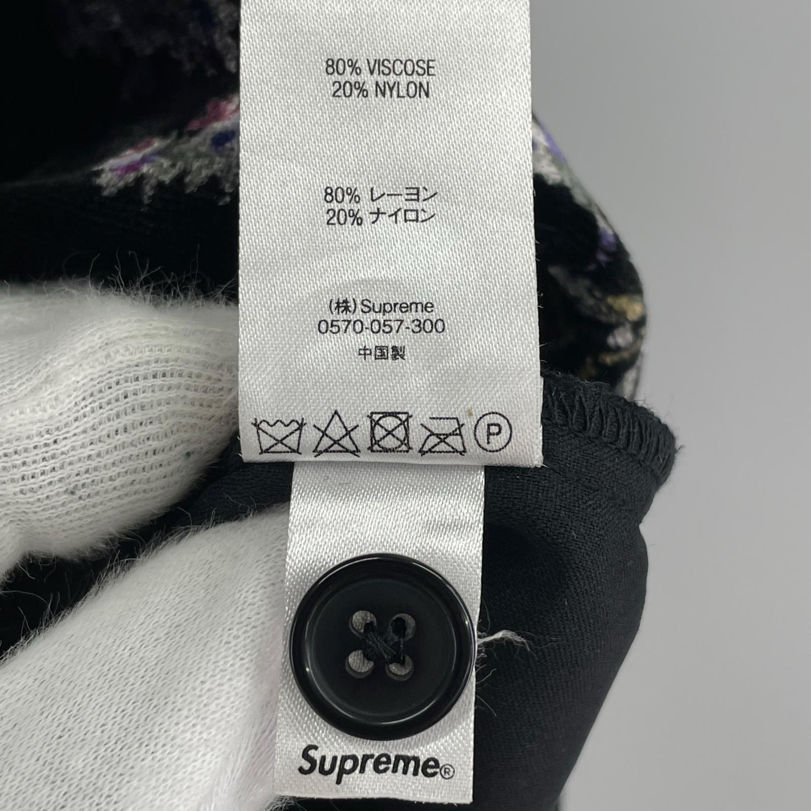 半袖シャツ Supreme Floral Velour Baseball Jersey L Black L ブラック