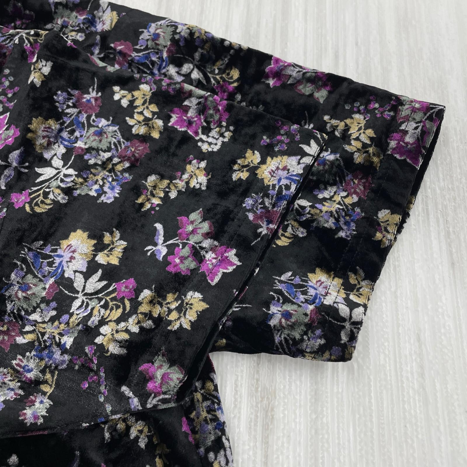 半袖シャツ Supreme Floral Velour Baseball Jersey L Black L ブラック