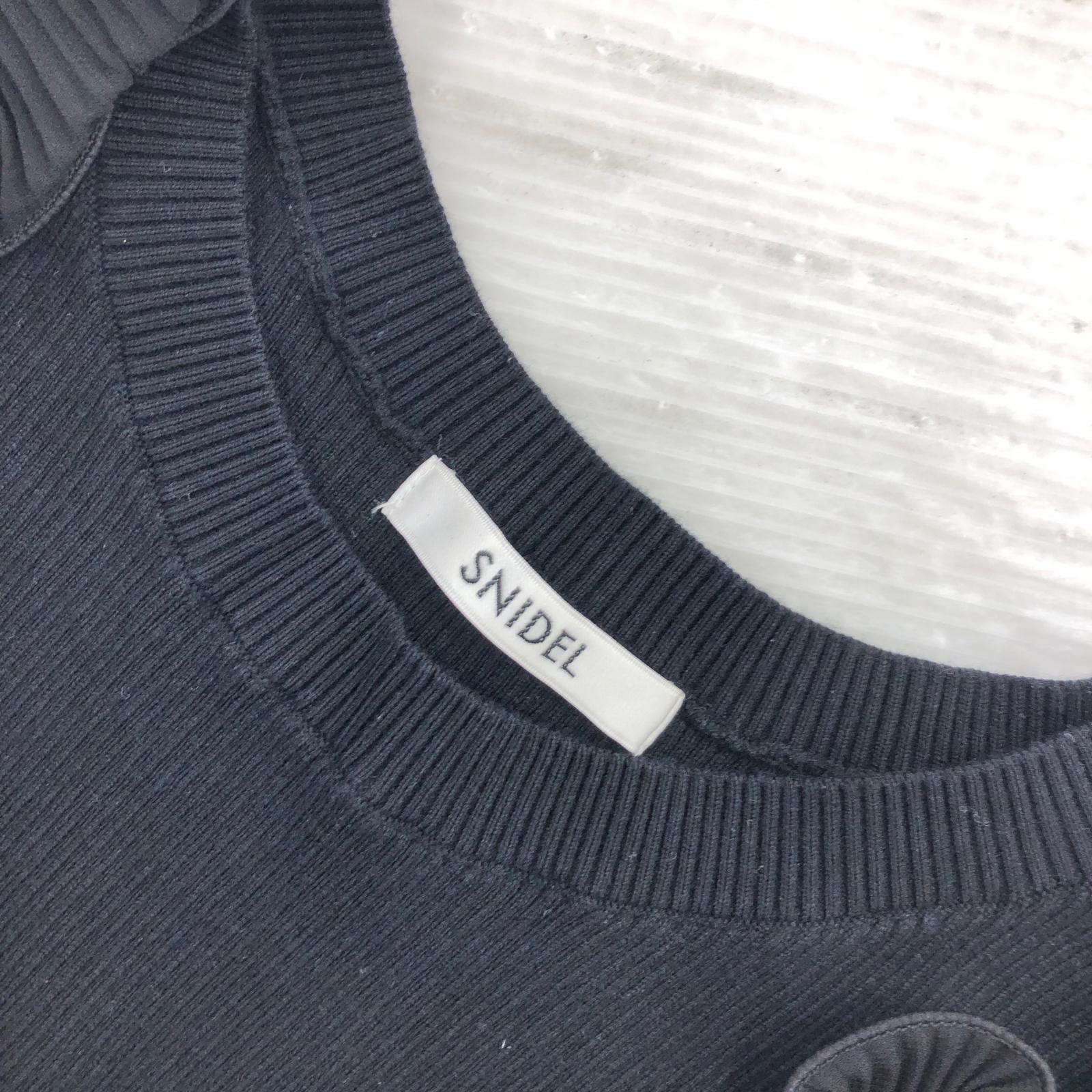 ニット ﾃﾞｻﾞｲﾝﾌﾘﾙﾆｯﾄﾌﾟﾙｵｰﾊﾞｰ/BLK/ONE SIZE ブラック