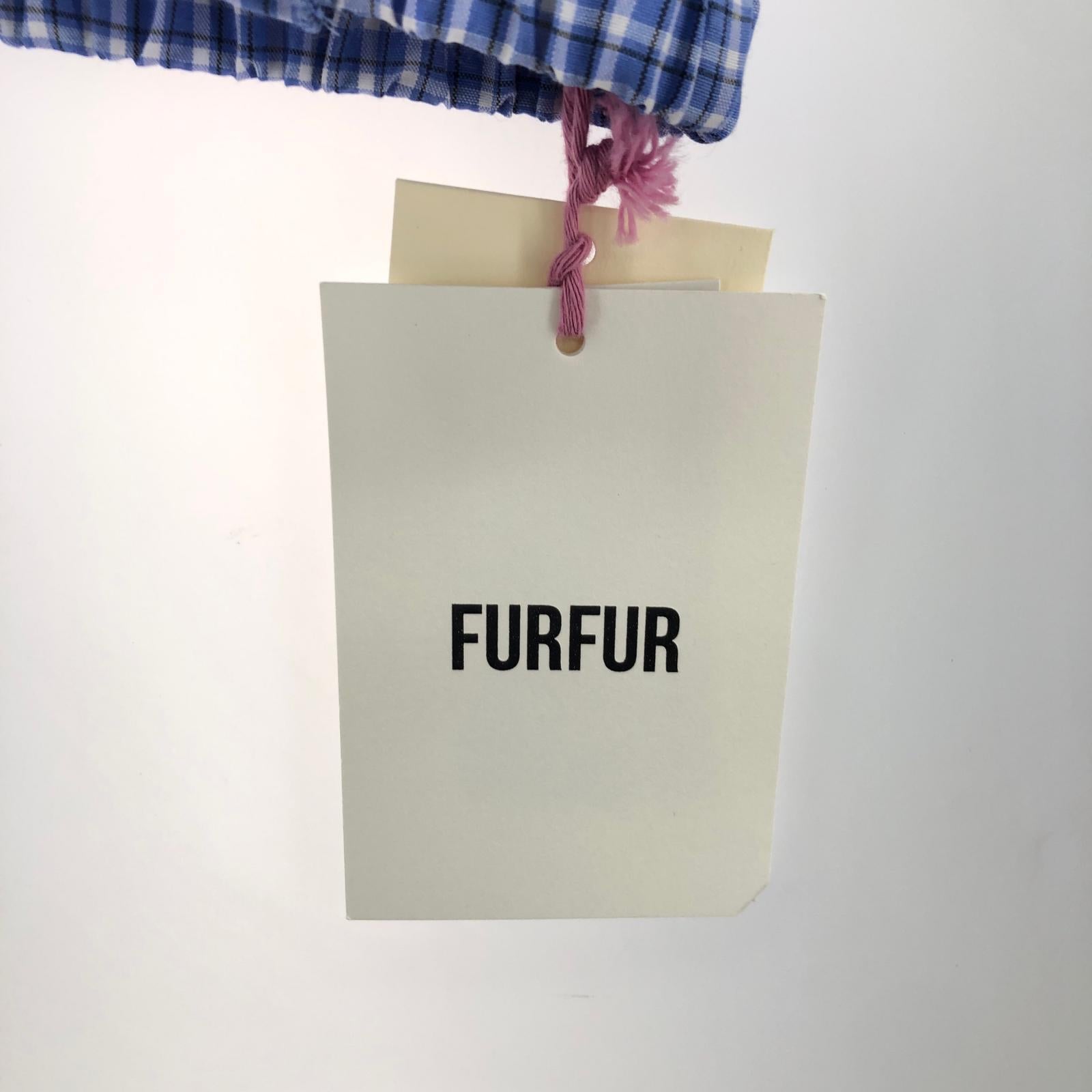 その他トップス ﾉｰｽﾘｰﾌﾞﾌﾘﾙﾌﾞﾗｳｽ/BLU/ﾁｪｯｸ柄/F