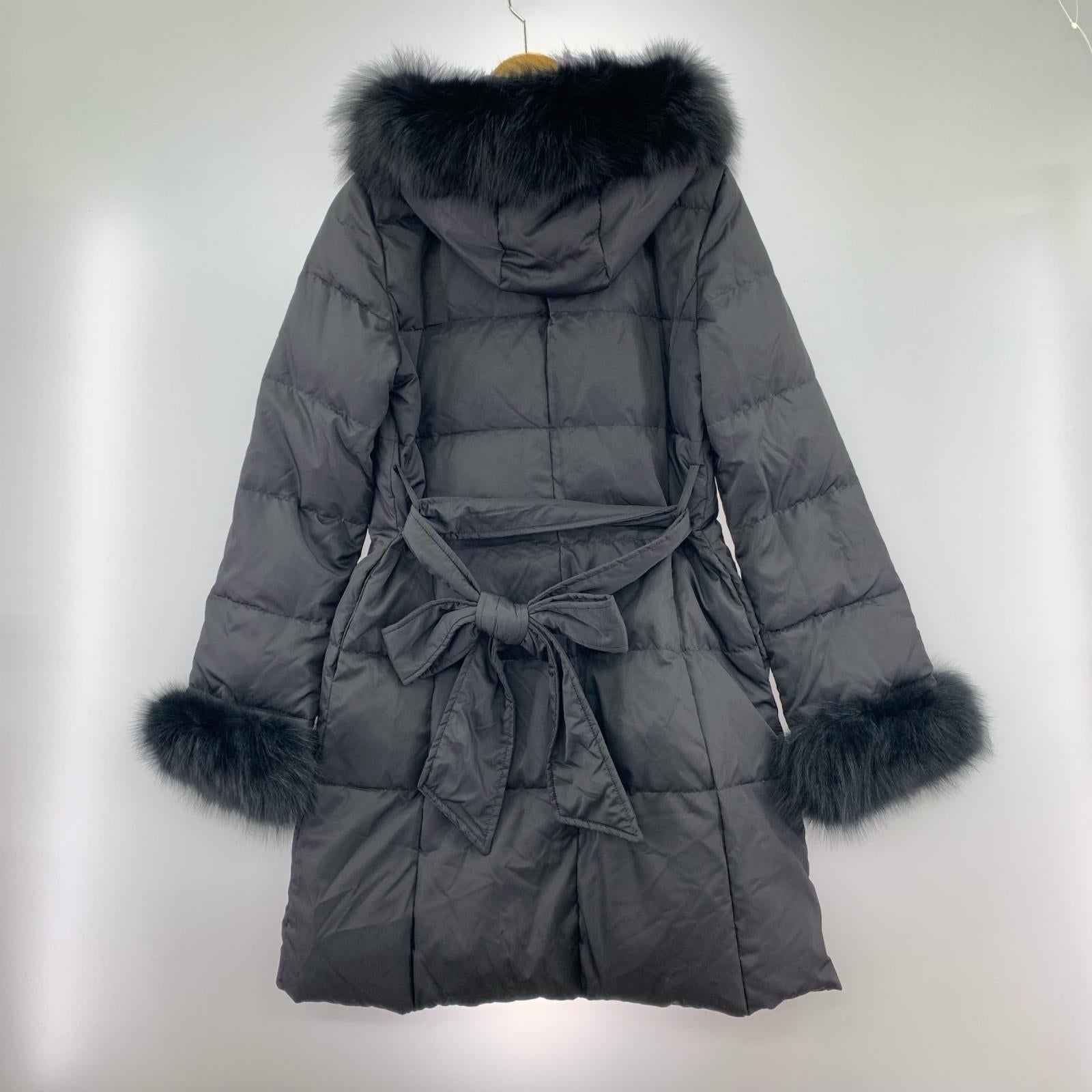 ダウンジャケット And Couture ダウンコート ブルーフォックス 38 ブラック