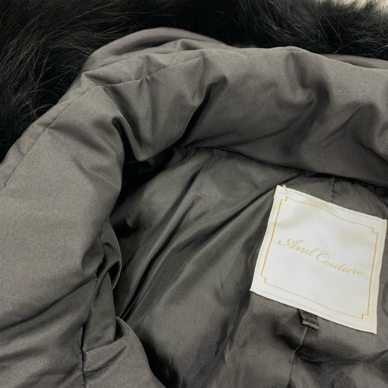 ダウンジャケット And Couture ダウンコート ブルーフォックス 38 ブラック