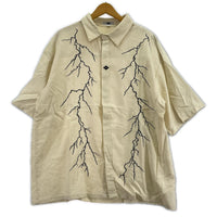 半袖シャツ GAKKIN 雷鳴 LIGHTNING EMBROIDERY SHIRT L アイボリー L