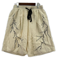 ショートパンツ GAKKIN 雷鳴 LIGHTNING EMBROIDERY SHORT L アイボリー L