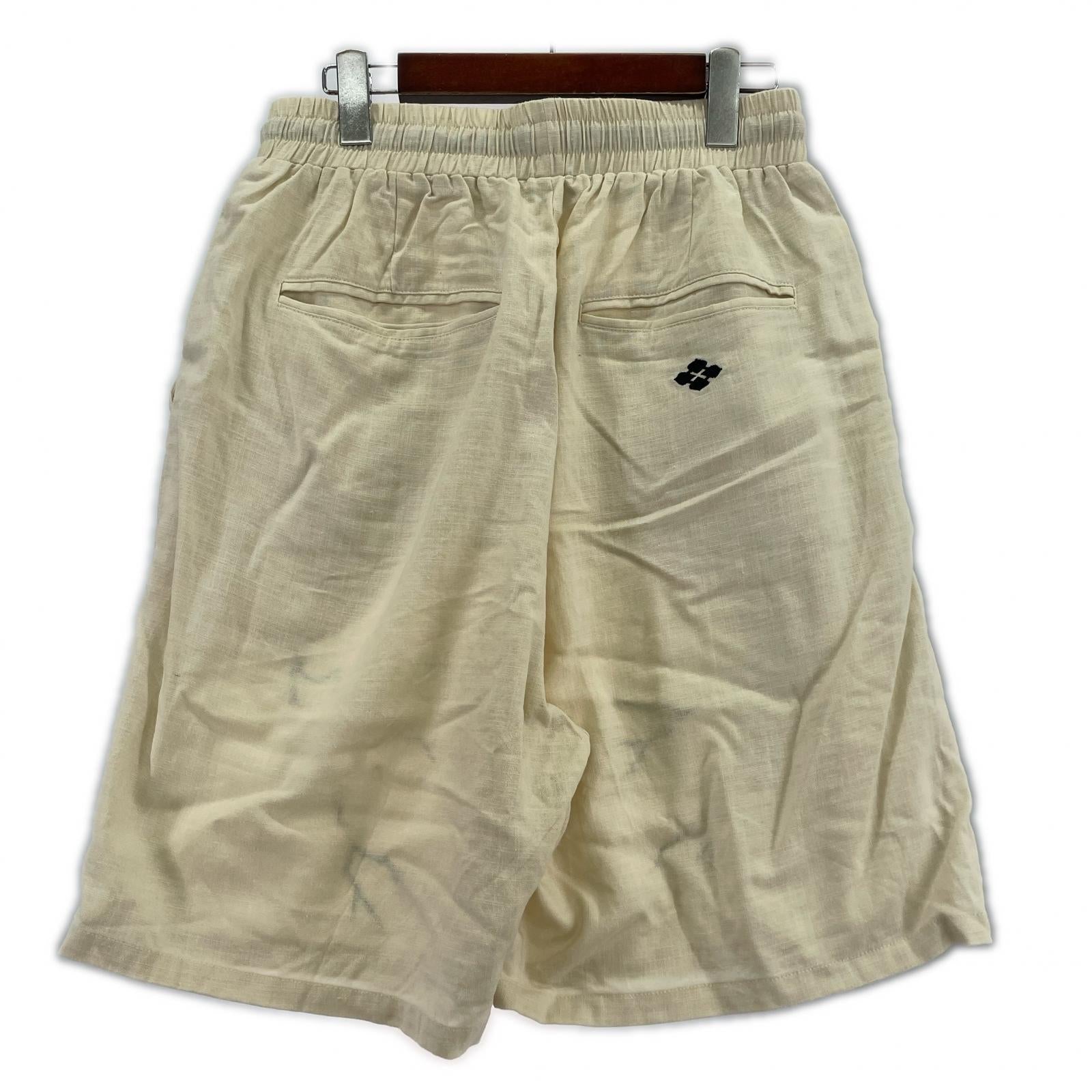 ショートパンツ GAKKIN 雷鳴 LIGHTNING EMBROIDERY SHORT L アイボリー L