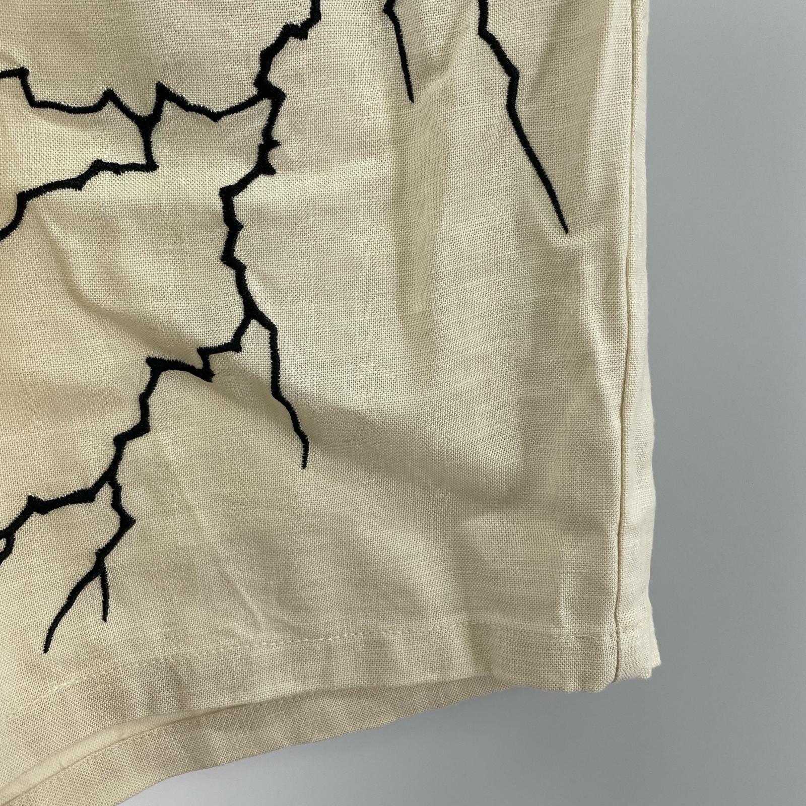 ショートパンツ GAKKIN 雷鳴 LIGHTNING EMBROIDERY SHORT L アイボリー L