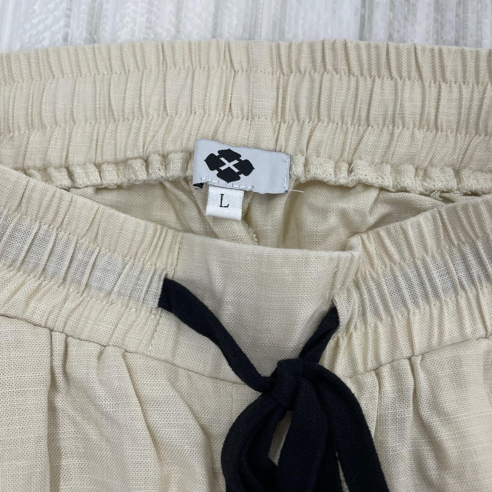 ショートパンツ GAKKIN 雷鳴 LIGHTNING EMBROIDERY SHORT L アイボリー L